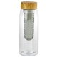 aerial view a smoke bamboo pattern 32 oz bottle with infuser, image 1 of 2