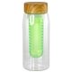 a green bamboo pattern 25 oz recycled bottle with infuser