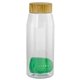 aerial view a green bamboo pattern 32 oz bottle with floating infuser, image 1 of 2
