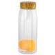 aerial view a orange bamboo pattern 32 oz bottle with floating infuser, image 1 of 2