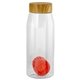 aerial view a red bamboo pattern 32 oz bottle with floating infuser, image 1 of 2