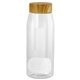 aerial view a clear bamboo pattern 32 oz bottle with floating infuser, image 1 of 2