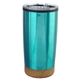 aerial view a aqua cork bottom tumbler, image 1 of 2