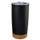 aerial view a black cork bottom tumbler, image 1 of 2