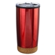 aerial view a red cork bottom tumbler, image 1 of 2