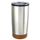 aerial view a silver cork bottom tumbler, image 1 of 2