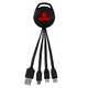 a red color light up vivid 3- in -1 charging cable