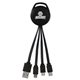 a white color light up vivid 3- in -1 charging cable