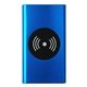 aerial view a blue ul brushed metal high density wireless power bank, image 1 of 2