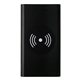 aerial view a black ul brushed metal high density wireless power bank, image 1 of 2