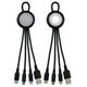 a black light up loop 3- in -1 charging cable
