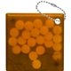 aerial view a orange square mint keyring, image 1 of 2
