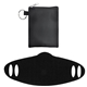 aerial view a black tall stretchy face mask pouch, image 1 of 2