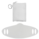 aerial view a white tall stretchy face mask pouch, image 1 of 2