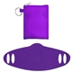 aerial view a purple tall stretchy face mask pouch, image 1 of 2