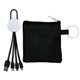 aerial view a black white colorful clip cable pouch set, image 1 of 2