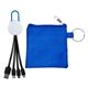 aerial view a blue white colorful clip cable pouch set, image 1 of 2