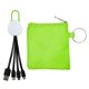 aerial view a green white colorful clip cable pouch set, image 1 of 2