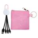 aerial view a pink white colorful clip cable pouch set, image 1 of 2