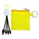 aerial view a yellow white colorful clip cable pouch set, image 1 of 2