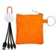 aerial view a orange white colorful clip cable pouch set, image 1 of 2