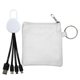 aerial view a white white colorful clip cable pouch set, image 1 of 2