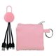 aerial view a pink sporty colorful clip cable set, image 1 of 2