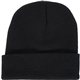 aerial view a black one size knit beanie with cuff, image 1 of 4