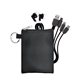 aerial view a black tall stretchy buds cable set, image 1 of 2