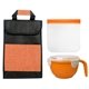 aerial view a orange trendy noodle sandwich cooler set, image 1 of 2