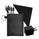 aerial view a black tall stretchy techie kit, image 1 of 2