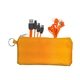 aerial view a orange large stretchy cable buds set, image 1 of 2