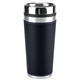 aerial view a navy blue leatherette tumbler - 16 oz, image 1 of 2