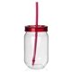 aerial view a red fiesta mason jar tumbler - 22 oz, image 1 of 2