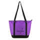 aerial view a purple newport 80gsm polypropylene foil cooler tote, image 1 of 2