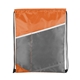 aerial view a orange drawstring with gray front pocket, image 1 of 3