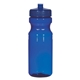 aerial view a translucent navy with navy lid 24 oz poly - clear(tm) fitness bottle, image 1 of 3