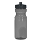 aerial view a translucent charcoal with black lid 24 oz poly - clear(tm) fitness bottle, image 1 of 3