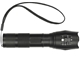 aerial view a black high performance 500 lumen flashlight, image 1 of 7