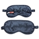 aerial view a navy (ocean) bouquet scented satin sleep mask, image 1 of 2
