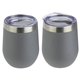 aerial view a light gray senso(r) classic 10 oz vacuum insulated stainless steel wine tumbler, image 1 of 2