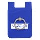 a blue silicone wallet with ring