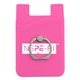 a pink silicone wallet with ring