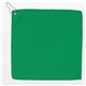 aerial view a green microfiber golf towel 12 x 12, image 1 of 6