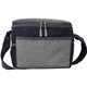 aerial view a navy blue/grey quilted lunch cooler, image 1 of 3