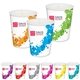 a group of floating cube custom stadium cup