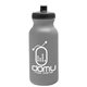 aerial view a silver gray bottle & black lid 20 oz the omni color bike bottle with push pull lid, image 1 of 2