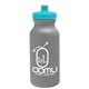 a silver gray bottle & cyan lid 20 oz the omni color bike bottle with push pull lid