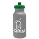 a silver gray bottle & green lid 20 oz the omni color bike bottle with push pull lid