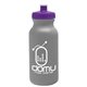 a silver gray bottle & violet lid 20 oz the omni color bike bottle with push pull lid